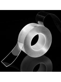 Клейкая нано лента TORSO, прозрачная, двусторонняя, акриловая 12 мм х 3 м