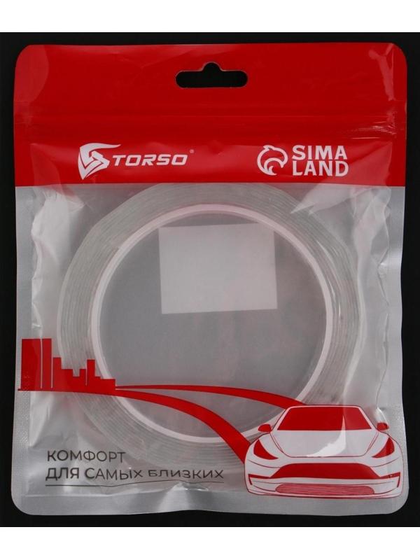 Клейкая нано лента TORSO, прозрачная, двусторонняя, акриловая 18 мм х 3 м