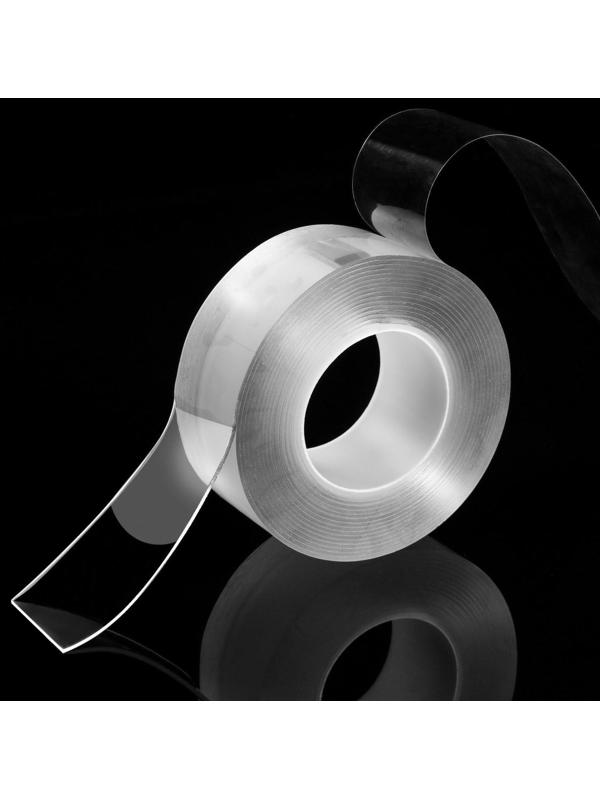 Клейкая нано лента TORSO, прозрачная, двусторонняя, акриловая 25 мм х 3 м