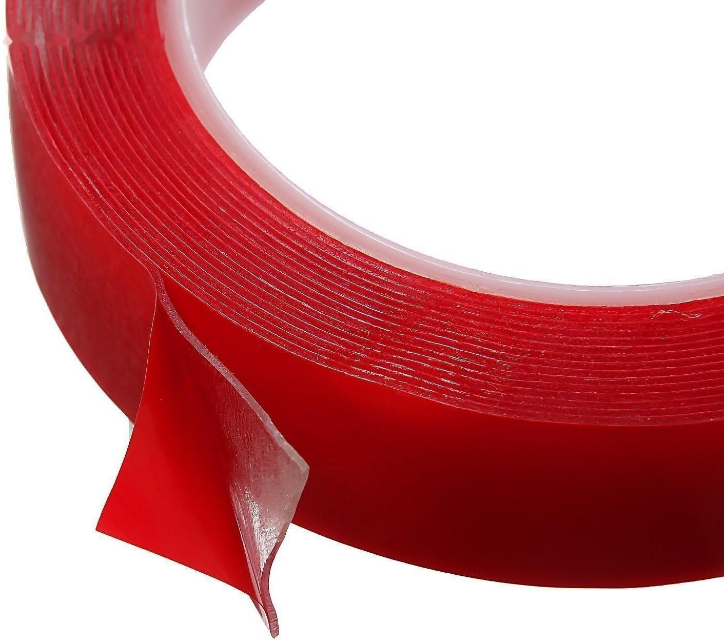 Клейкая лента TORSO, прозрачная, двусторонняя, акриловая  25 мм х 5 м