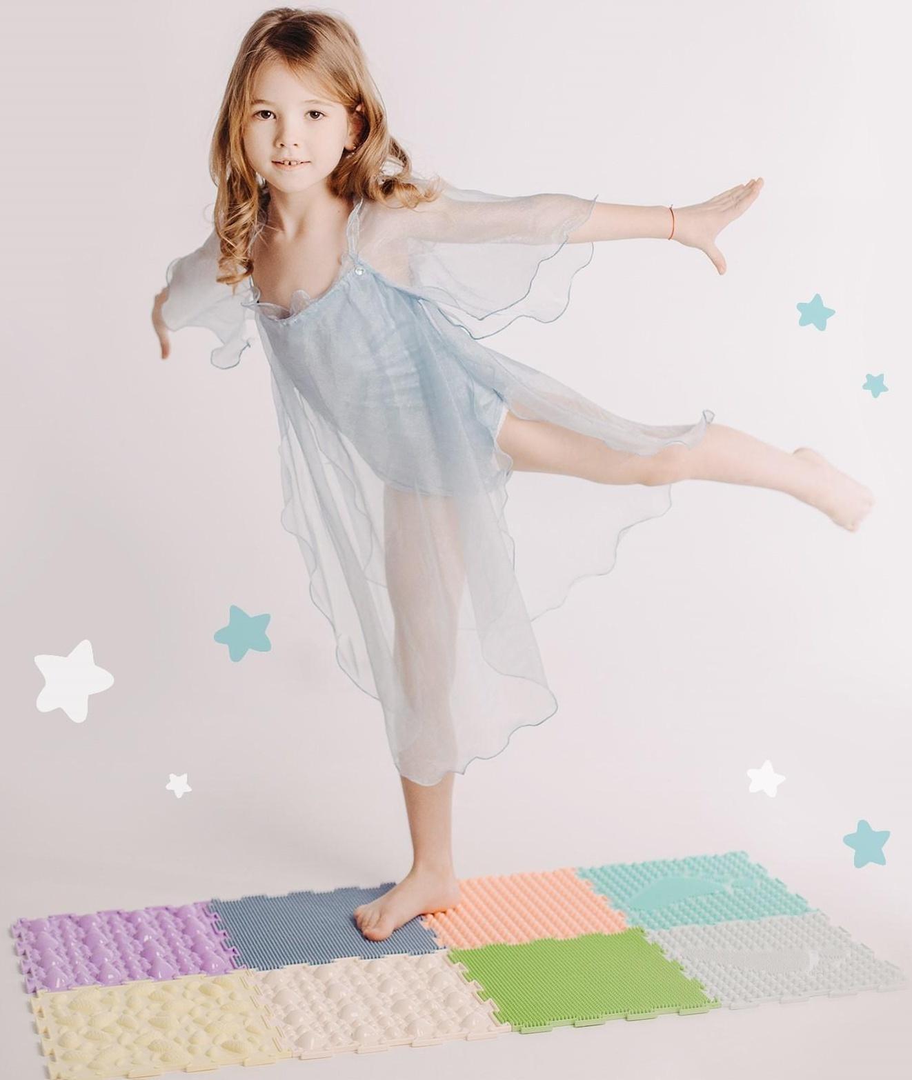 Модульный массажный коврик ОРТОДОН, набор №1 «Универсал», пастельные цвета