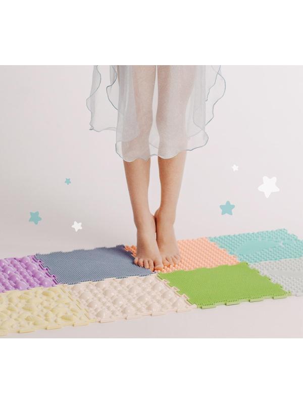 Модульный массажный коврик ОРТОДОН, набор №1 «Универсал», пастельные цвета