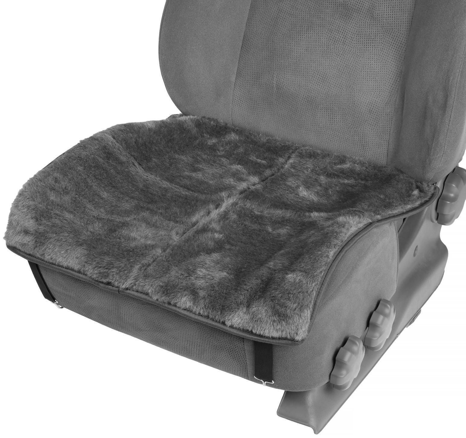 Накидка на переднее сиденье, натуральная шерсть, короткий ворс, серый