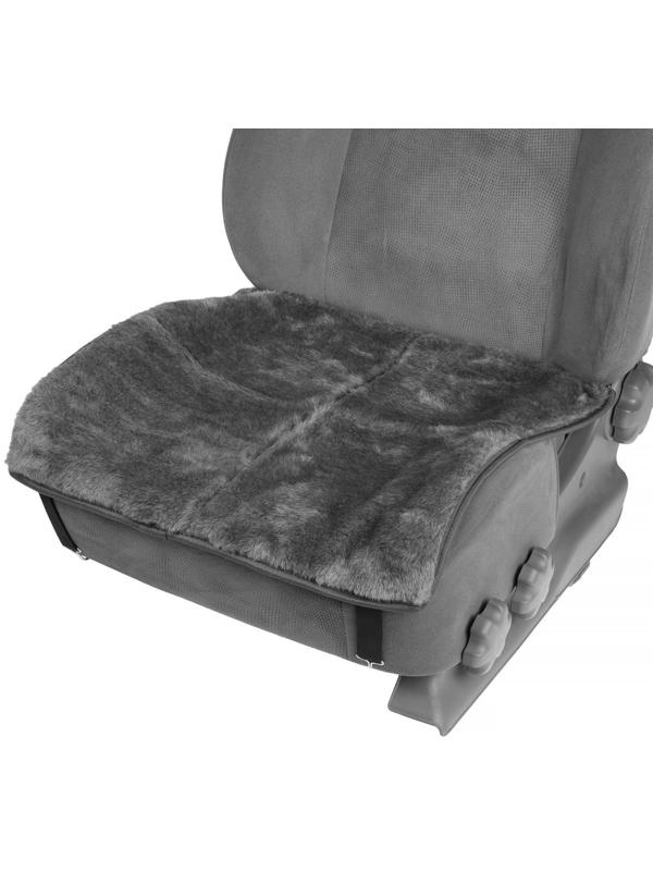Накидка на переднее сиденье, натуральная шерсть, короткий ворс, серый