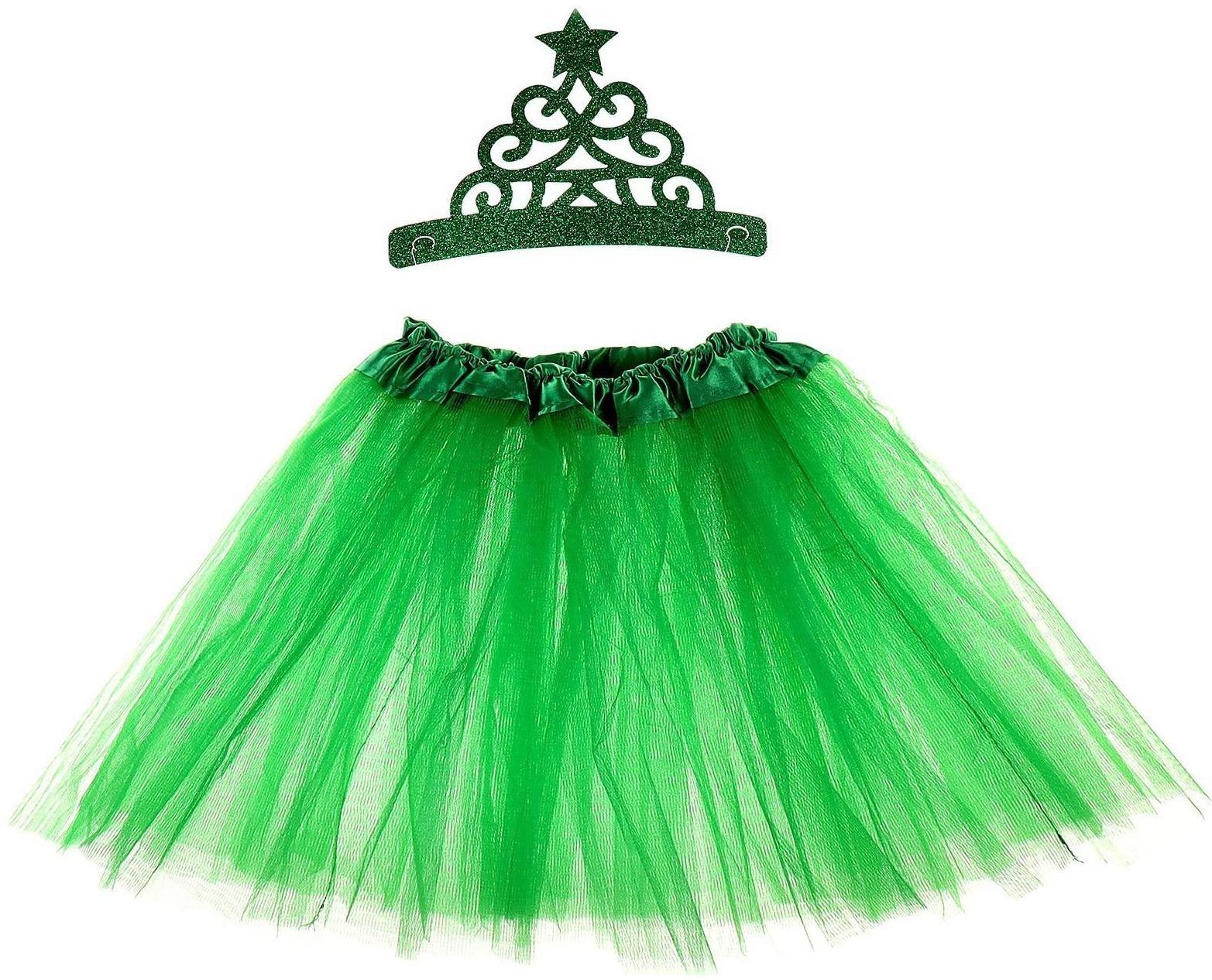 Карнавальный набор «Яркая ёлочка», 2 предмета: ободок, юбка