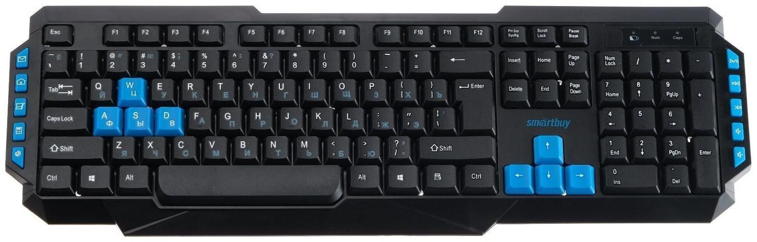 Клавиатура Smartbuy ONE 231, беспроводная, мембранная, 114 клавиш, USB, черная