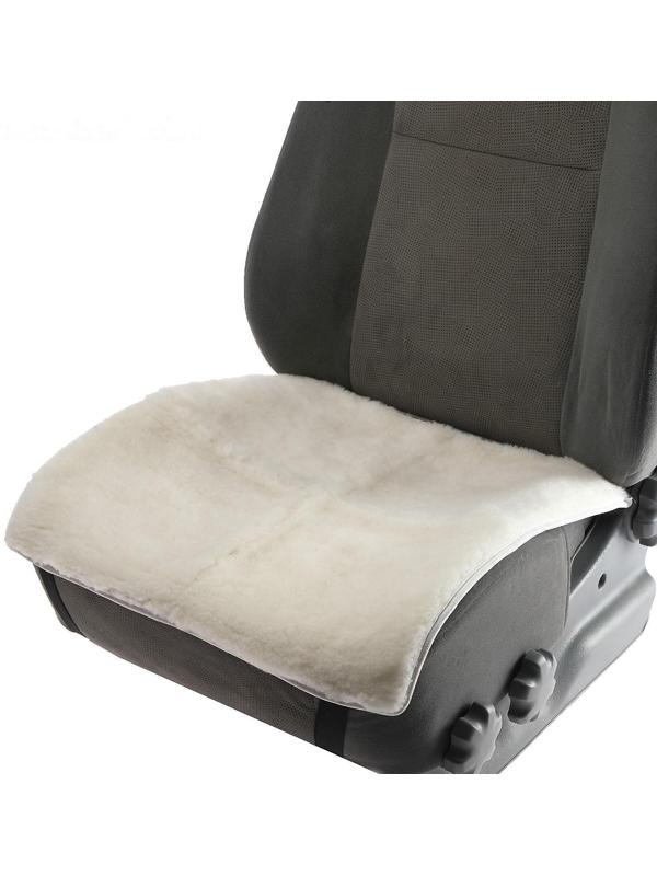 Накидка на переднее сиденье, натуральная шерсть, короткий ворс, белый