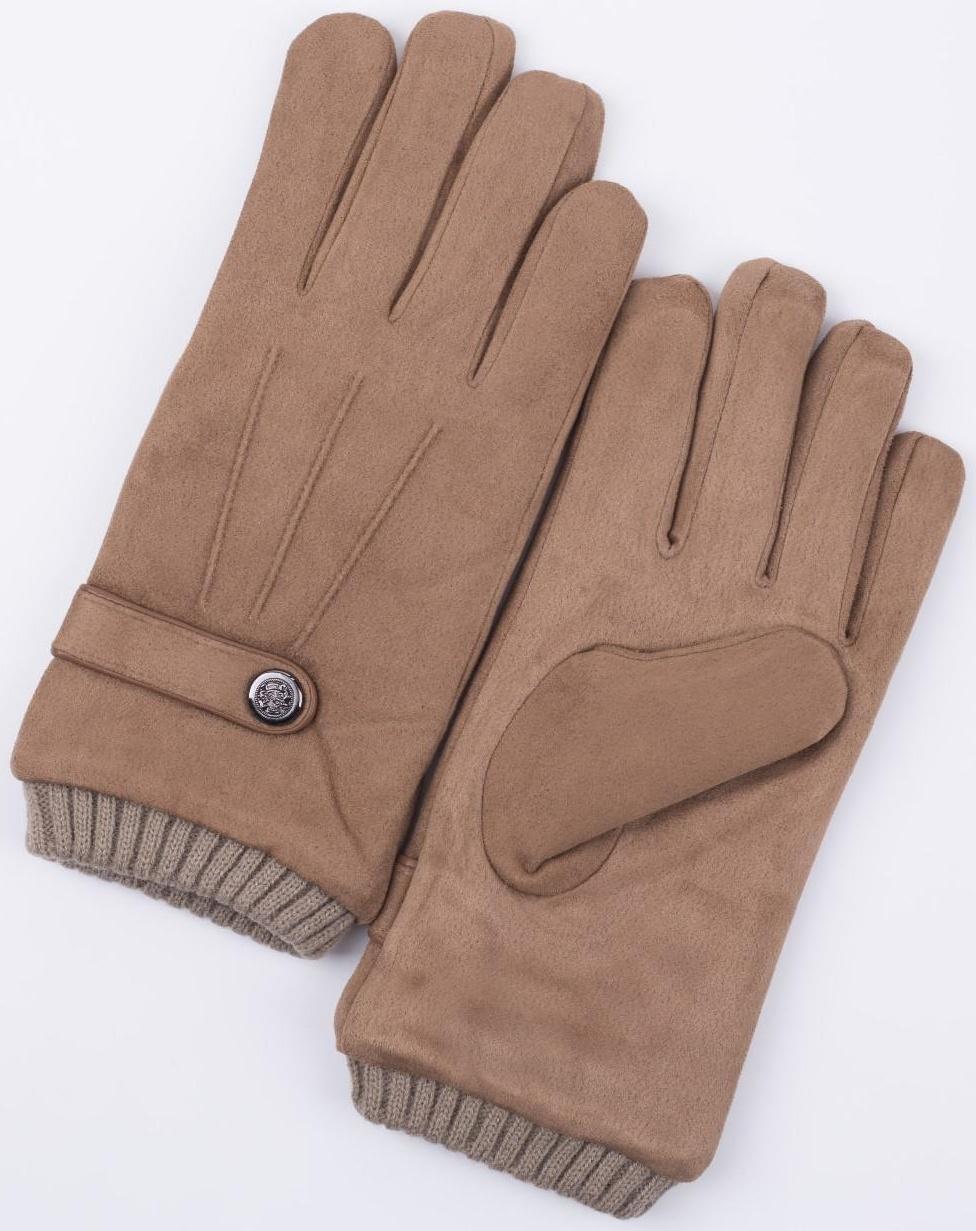 Перчатки мужские, безразмерные, с утеплителем, цвет коричневый