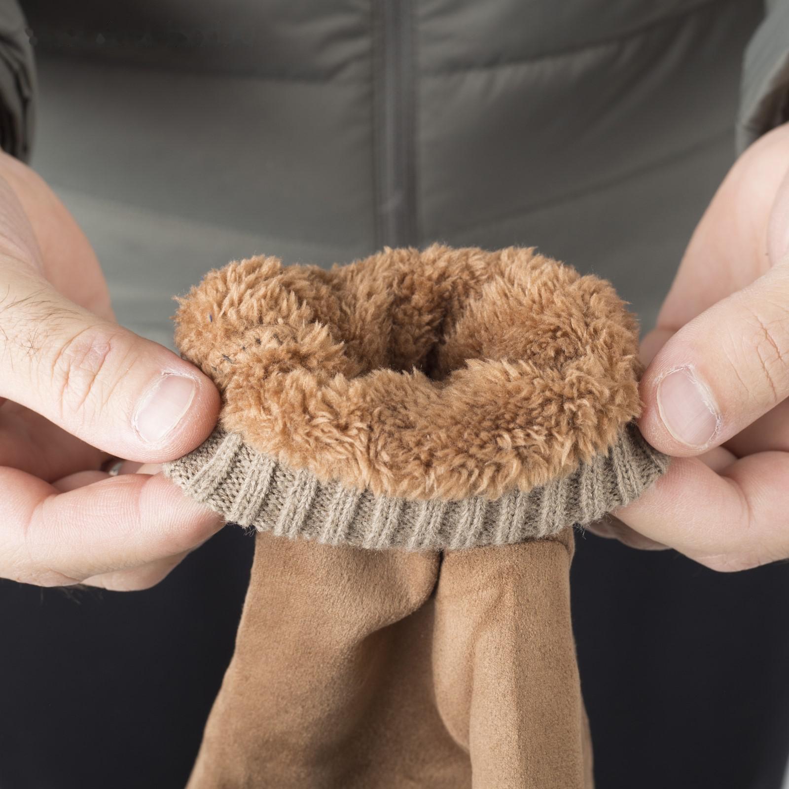 Перчатки мужские, безразмерные, с утеплителем, цвет коричневый