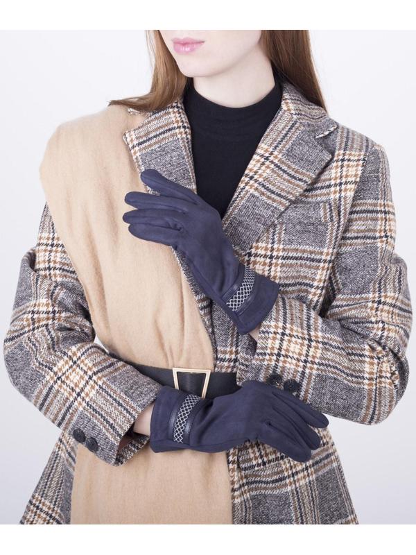 Перчатки женские, безразмерные, с утеплителем, цвет синий