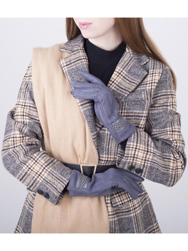 Перчатки женские, безразмерные, с утеплителем, цвет серый