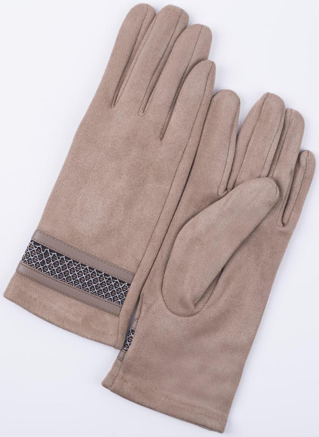 Перчатки женские, безразмерные, с утеплителем, цвет бежевый