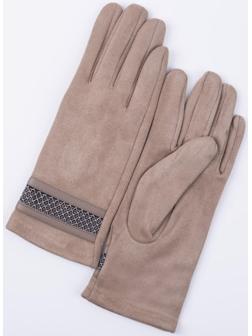 Перчатки женские, безразмерные, с утеплителем, цвет бежевый
