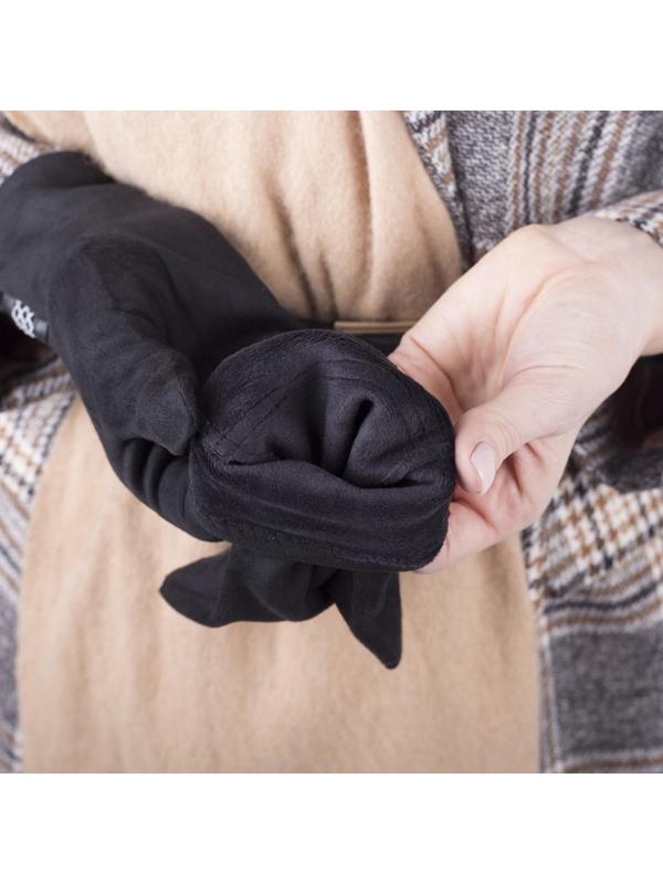 Перчатки женские, безразмерные, с утеплителем, цвет чёрный
