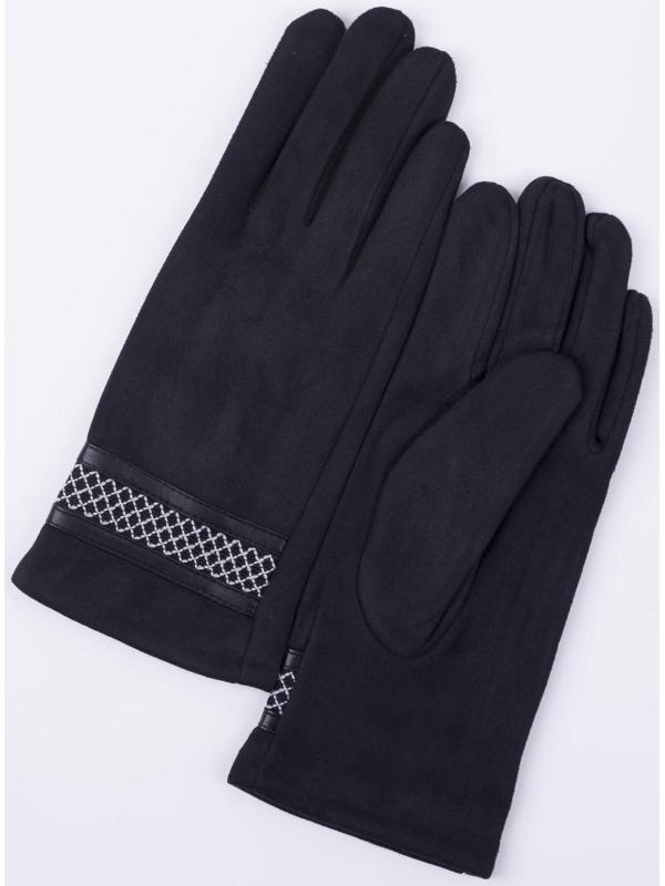 Перчатки женские, безразмерные, с утеплителем, цвет чёрный