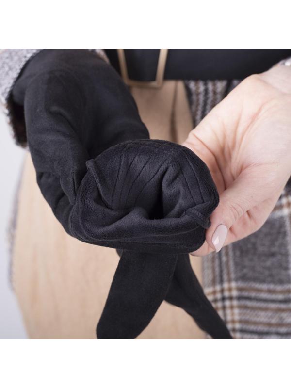 Перчатки женские, безразмерные, с утеплителем, цвет чёрный