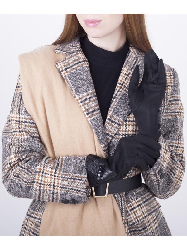 Перчатки женские, безразмерные, с утеплителем, цвет чёрный