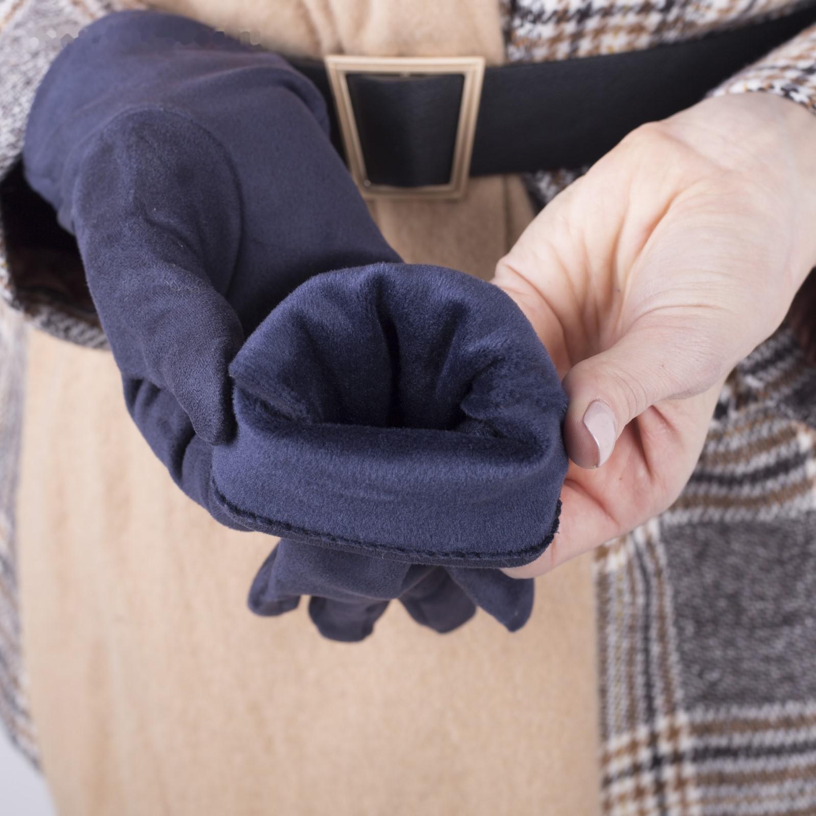 Перчатки женские, безразмерные, с утеплителем, цвет синий