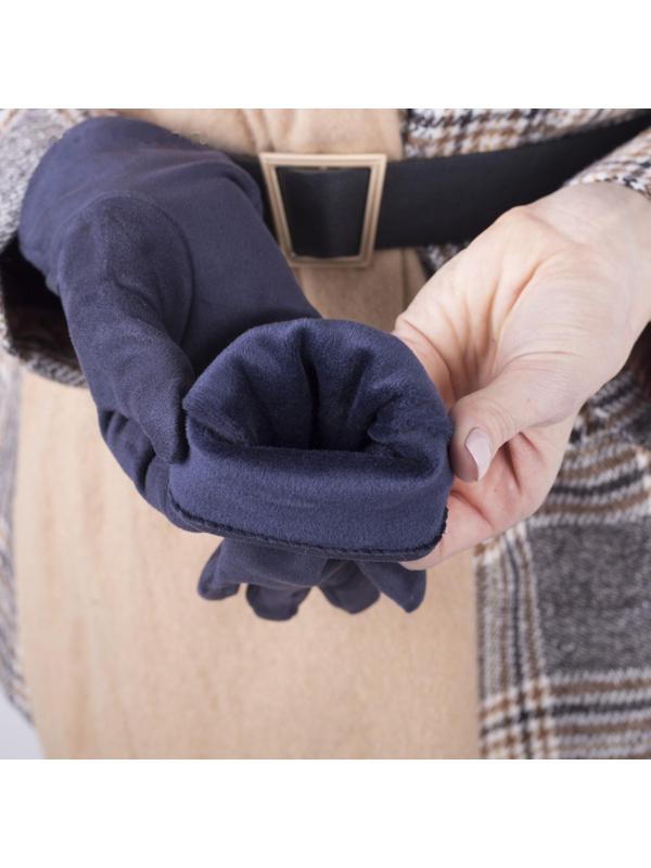 Перчатки женские, безразмерные, с утеплителем, цвет синий