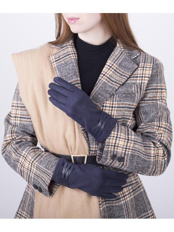 Перчатки женские, безразмерные, с утеплителем, цвет синий