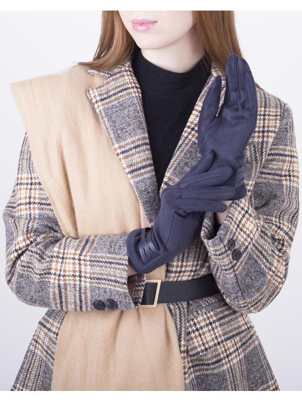 Перчатки женские, безразмерные, с утеплителем, цвет синий