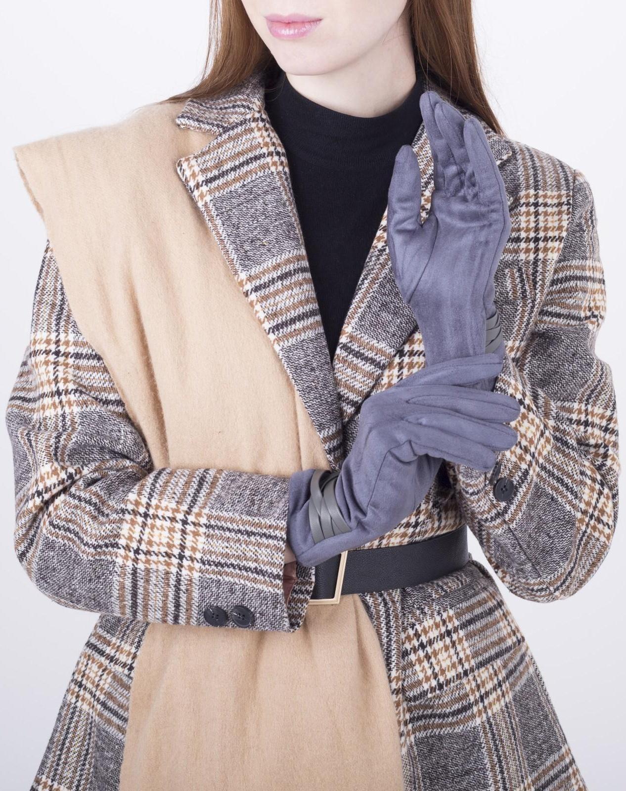 Перчатки женские, безразмерные, с утеплителем, цвет серый