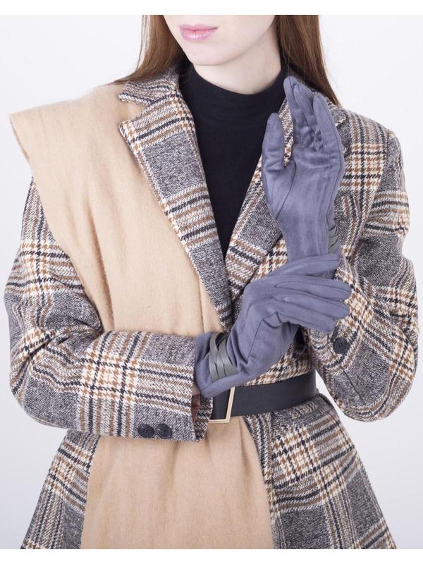 Перчатки женские, безразмерные, с утеплителем, цвет серый