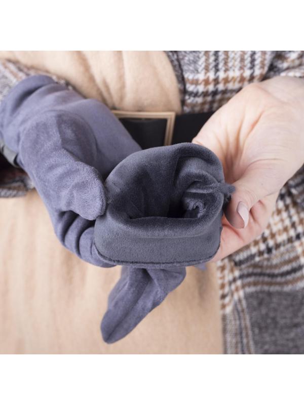 Перчатки женские, безразмерные, с утеплителем, цвет серый