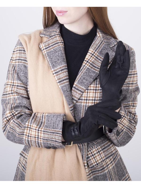 Перчатки женские, безразмерные, с утеплителем, цвет чёрный