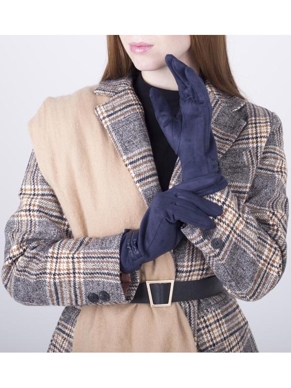 Перчатки женские, безразмерные, с утеплителем, цвет синий