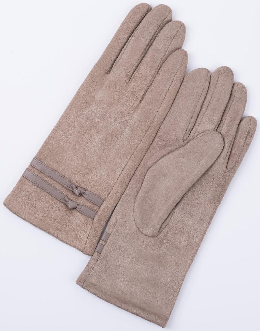 Перчатки женские, безразмерные, с утеплителем, цвет бежевый