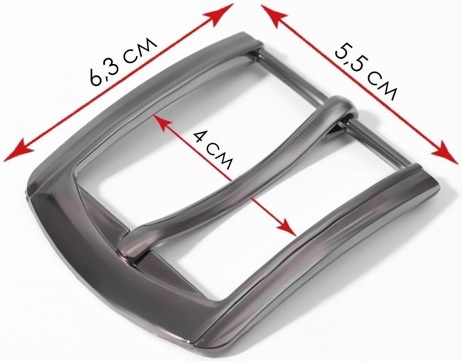 Пряжка для ремня, 6,3 × 5,5 см, 40 мм, цвет чёрный никель