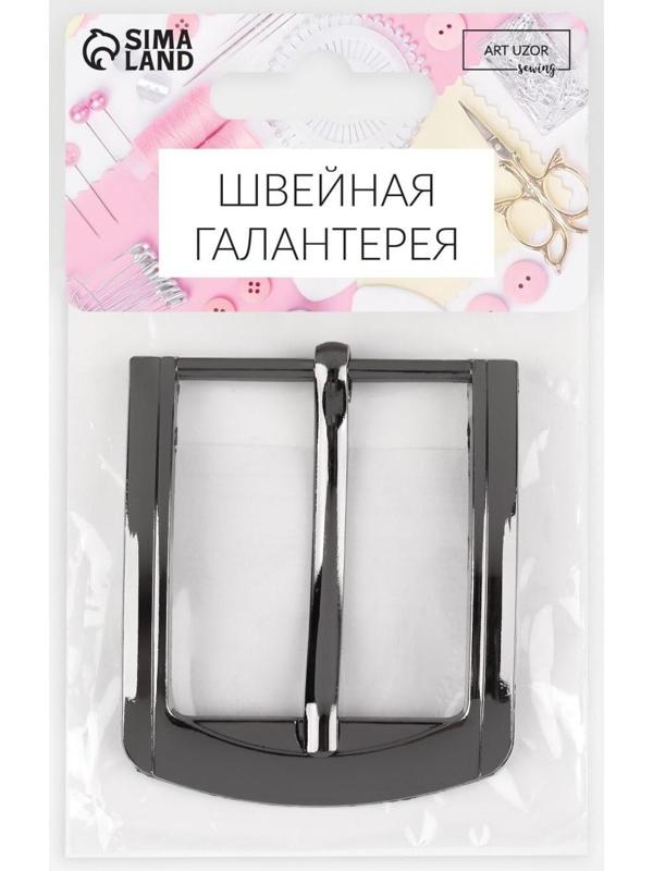 Пряжка для ремня, 6,3 × 5,5 см, 40 мм, цвет чёрный никель