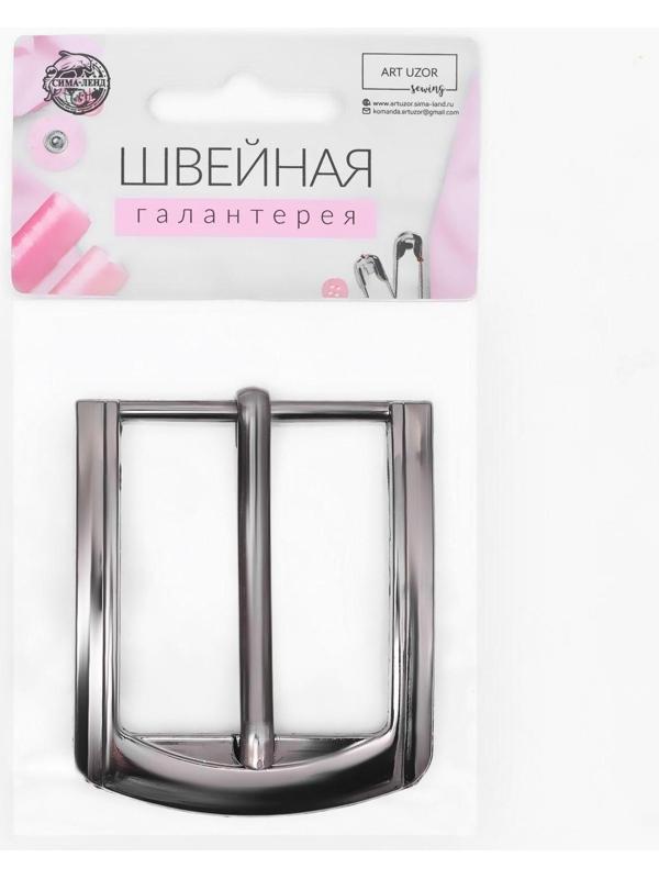 Пряжка для ремня, 6,3 × 5,5 см, 40 мм, цвет чёрный никель