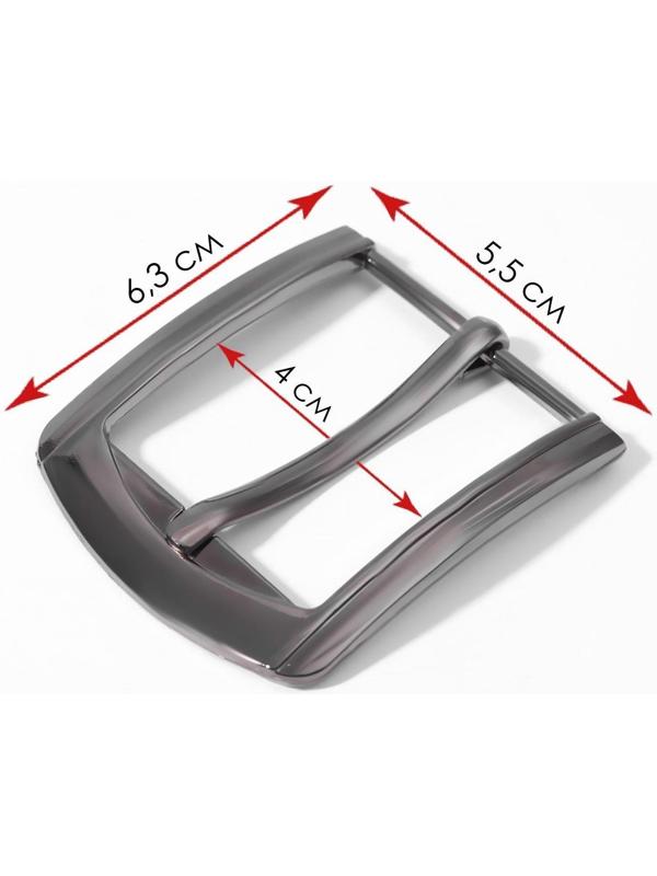 Пряжка для ремня, 6,3 × 5,5 см, 40 мм, цвет чёрный никель
