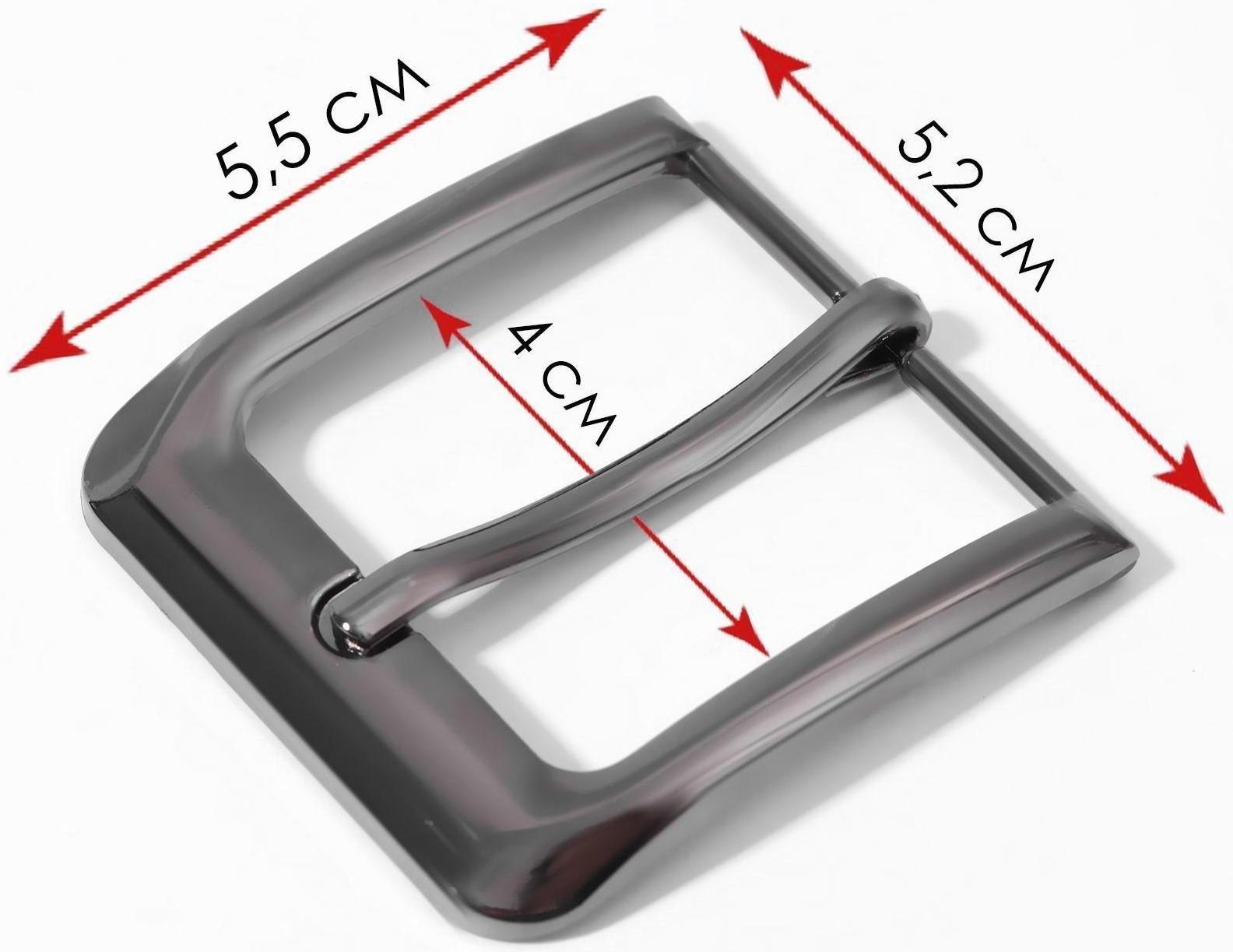 Пряжка для ремня, 5,5 × 5,2 см, 40 мм, цвет чёрный никель