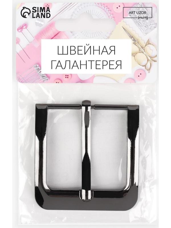 Пряжка для ремня, 5,5 × 5,2 см, 40 мм, цвет чёрный никель