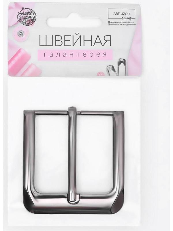 Пряжка для ремня, 5,5 × 5,2 см, 40 мм, цвет чёрный никель