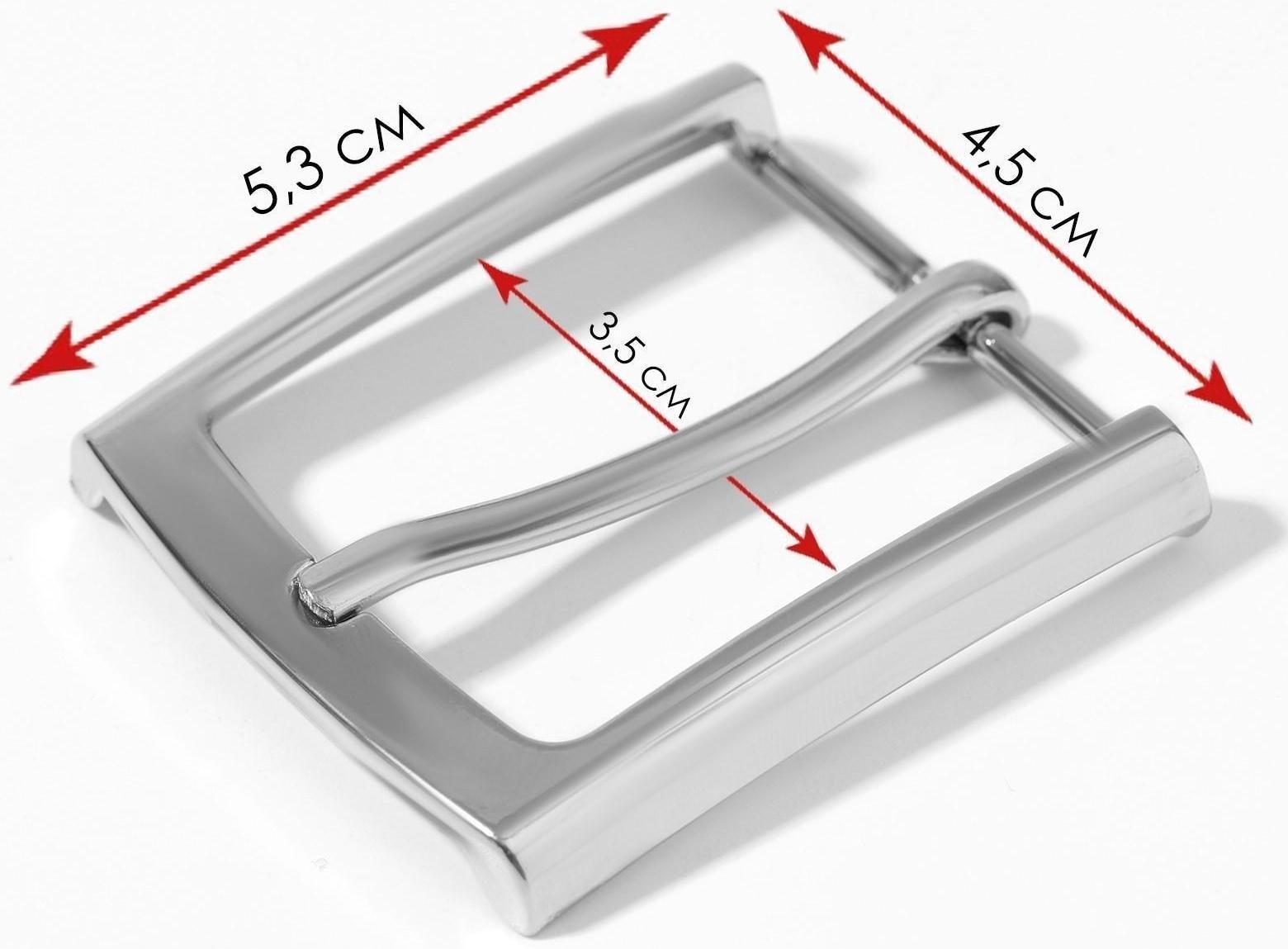 Пряжка для ремня, 5,3 × 4,5 см, 35 мм, цвет серебряный