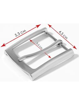 Пряжка для ремня, 5,3 × 4,5 см, 35 мм, цвет серебряный