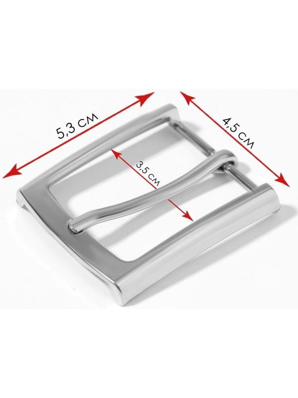 Пряжка для ремня, 5,3 × 4,5 см, 35 мм, цвет серебряный