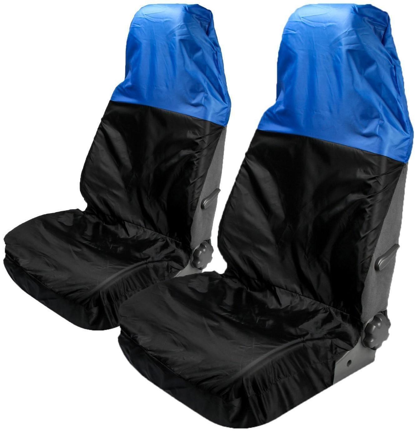 Накидка на переднее сиденье автомобиля, черно-синий, набор 2 шт