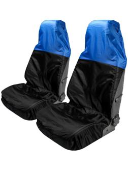 Накидка на переднее сиденье автомобиля, черно-синий, набор 2 шт
