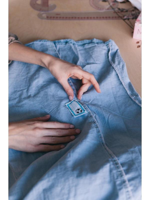 Нашивка «Мяч», 5,5 × 3,2 см, 10 шт, цвет голубой