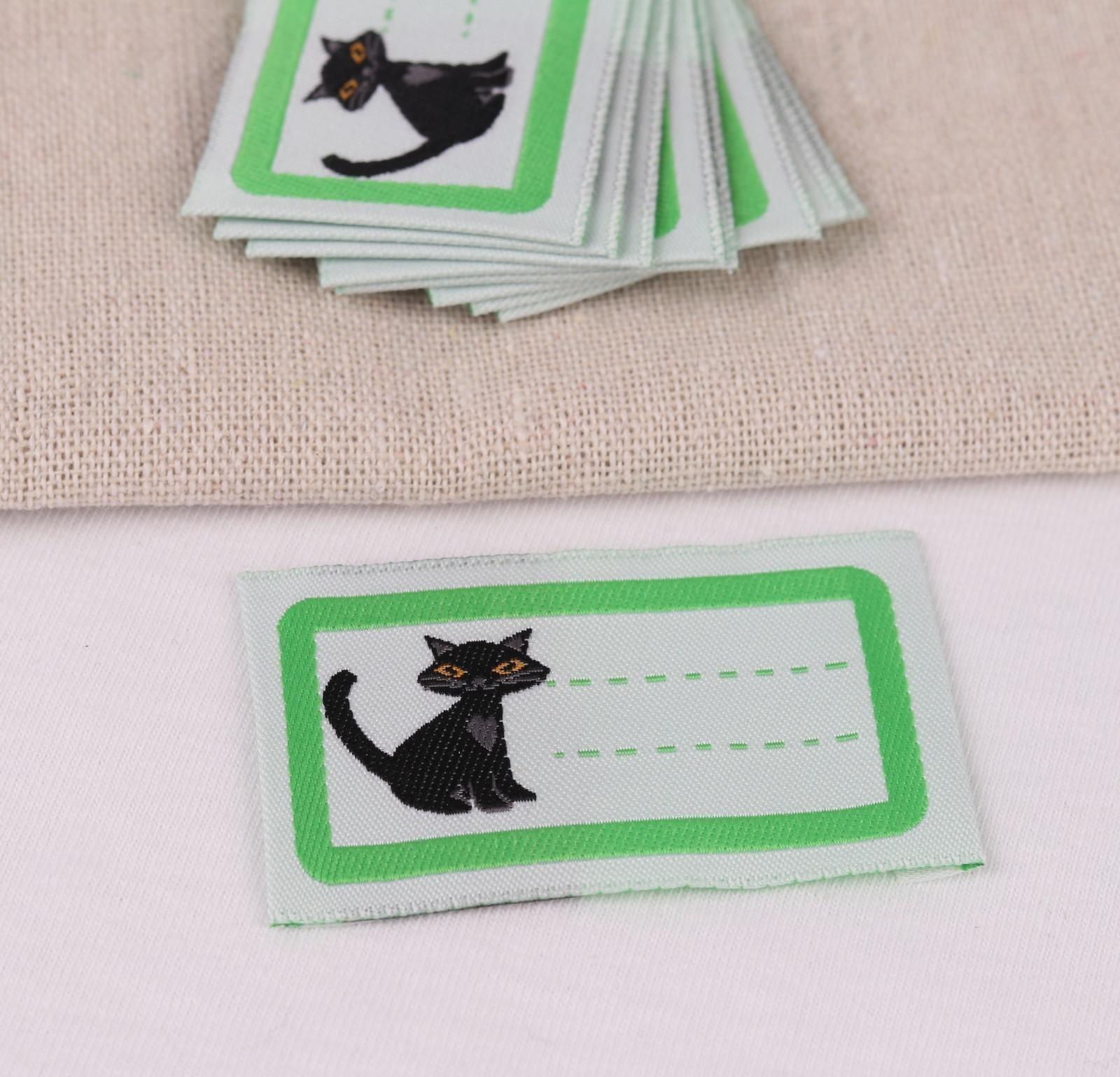 Нашивка «Кошка», 5,5 × 3,2 см, 10 шт, цвет зелёный