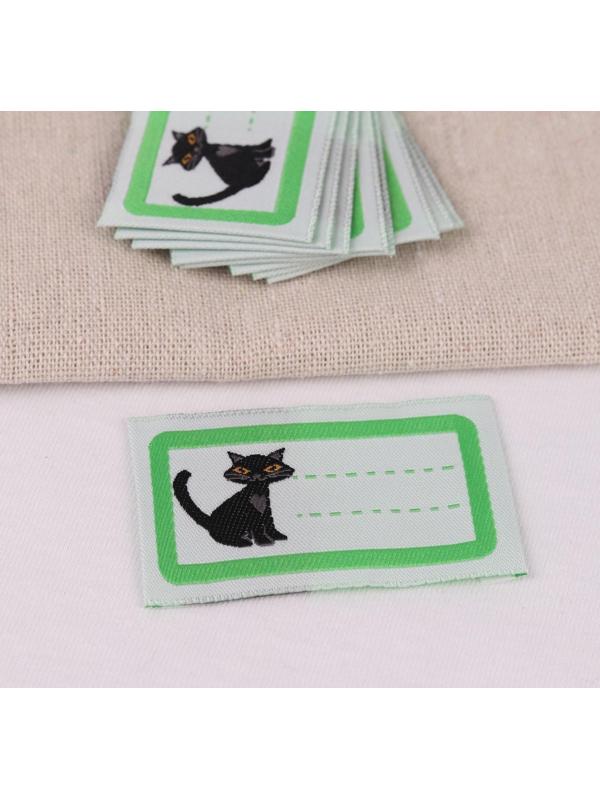 Нашивка «Кошка», 5,5 × 3,2 см, 10 шт, цвет зелёный