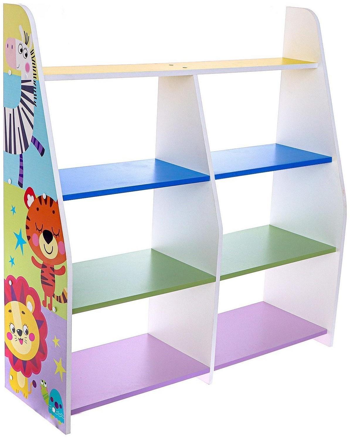 Стеллаж с сужением «Добрые зверята», три полки, МИКС