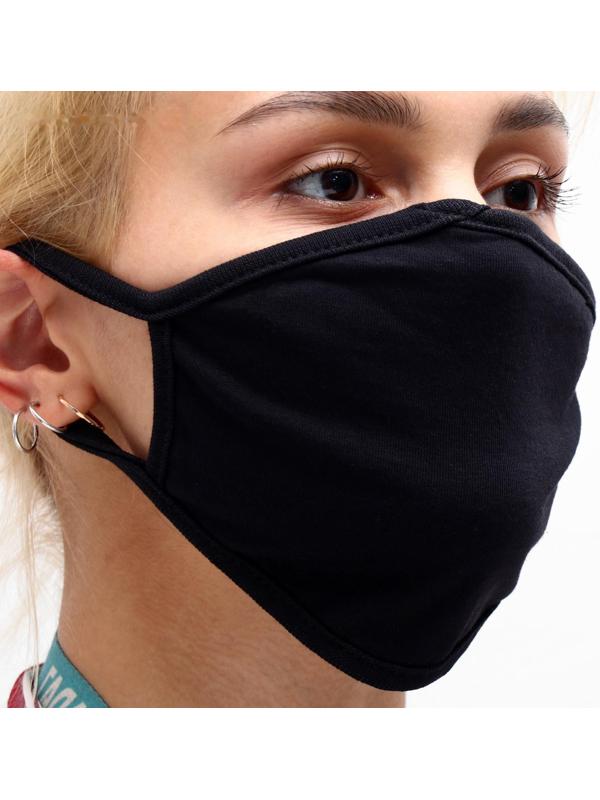 Маска для лица многоразовая из 100 % хлопка, 2-х слойная, 19 x 13 см