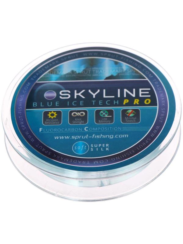 Леска зимняя Sprut SKYLINE Fluorocarbon Composition IceTech PRO 0,165 мм, 4,95 кг, 50 м, цвет голубой