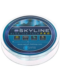 Леска зимняя Sprut SKYLINE Fluorocarbon Composition IceTech PRO 0,105 мм, 2,15 кг, 50 м, цвет голубой